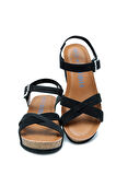 K15009 Kifidis Soft Step Kadın Dolgu Topuklu Mantar Sandalet 36-41