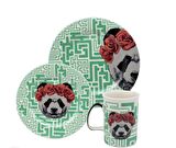 Gordion panda turkuaz mama takımı