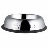 Desenli Oval Metal Kedi ve Küçük Irk Köpek Mama Su Kabı 8 Oz 12 Cm