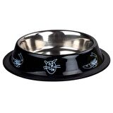 Oripet Ankur 8 Oz Kedi ve Balık Desenli Çelik Mama Kabı 12 cm (1 ADET)