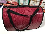 Orijin Kedi Köpek Deri Flybag Taşıma Çantası Fusya 42X26X25 cm