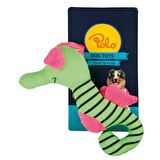 Polo Peluş Çizgili Denizatı Yeşil/Mavi Köpek Oyuncağı 18 Cm