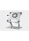 Daytona J41 360° Döner metal fanlı notebook stand, açık gri