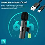 DAYTONA K9T / TYPE-C TELEFON İÇİN YAKA MİKROFONU KABLOSUZ (Giriş:USB Tip-C Alıcı=>Çıkış:1*MİKROFON)