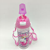 Beautiful Unicorn Temalı Pipetli Askılı Suluk Matara 610 Ml.