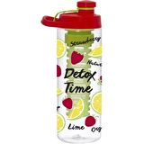 Herevin Çilek Desenli 650 ml Infuserli Detox Suluk Matara Vidalı Kapak