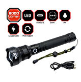 Rox 0212 Şarjlı Led El Feneri 2000 Lümen