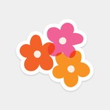 Renkli Çiçekler Sticker