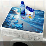 55 CM x 45 CM MAVİ KELEBEK TASARIMI TEZGAH ÜSTÜ BULAŞIK KURUTMA MATI BULAŞIKLIK KURUTMA ÖRTÜSÜ