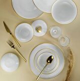 Fecra Circle Beyaz Gold 18 Parça Yemek Takımı