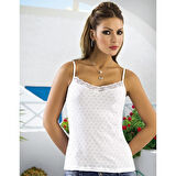 Anıt 2173 Jakarlı Dantelli Atlet Beyaz Beden Xl