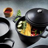 Schafer Pro Cast Döküm Derin Tencere-24cm-Siyah