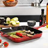 Schafer Guss Chef Döküm Kare Kızartma Tavası 28x28Cm-1 Parça