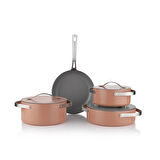 Schafer Moonlight 7 Parça Seramik Tencere Seti-Rosegold