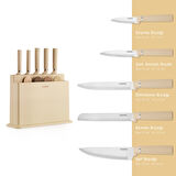 Schafer Forge Kesme Tahtası/Bıçak Seti 10 Parça-Krem