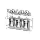 Schafer Retro Baharat Takımı 9 Parça-Inox
