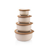 Schafer Ashley 4 lü Yuvarlak Saklama Kabı-Krem