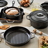 Schafer Guss Chef Döküm Sahan Çift Kulplu 19 Cm 1 Parça-Gri