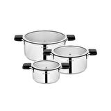 Schafer Iconic Çelik Tencere Seti 6 Parça-Inox