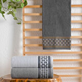 Schafer Home Plain Jakarlı Havlu 50x90-Antrasit