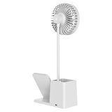 S-Link  SL-M9055 Beyaz Type-c  10W Kablosuz Şarj Cihazı Fanlı Kalemlik Masa Lambası Hediyelik Usb Masa Fanı