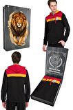 Galatasaray Orijinal Sweat Kapüşonlu Fermuarlı Siyah Sweat Özel Tasarım Ahşap Kutulu