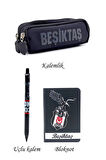 Beşiktaş Orijinal Kalemlik Set 2 Bölmeli Kalem Kutusu Ahşap Kutulu 2li Kırtasiye Hediye Set