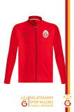 Galatasaray Orijinal Lisanslı Tam Fermuarlı Dik Yaka Kırmızı Antrenman Sweat + Bileklik Set Kutulu