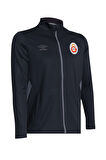 Galatasaray Orijinal Lisanslı Tam Fermuarlı Dik Yaka Siyah Antrenman Sweat