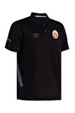 Galatasaray Orijinal Lisanslı Polo Yaka Siyah T-Shirt Hediyelik Ahşap Kutulu