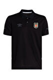 Beşiktaş Orijinal Lisanslı Polo Yaka Siyah T-Shirt Kartal Baskılı Ahşap Kutulu