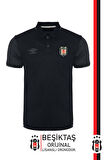 Beşiktaş Orijinal Lisanslı Polo Yaka Siyah Spor T-Shirt