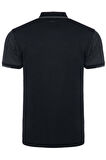 Beşiktaş Orijinal Lisanslı Polo Yaka Siyah Spor T-Shirt