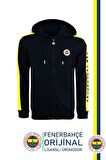 Fenerbahçe Orijinal Lisanslı Kapüşonlu Tam Fermuar Spor Sweat + Kalem Set Özel Ahşap Kutulu