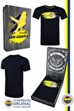 Fenerbahçe Orijinal Lisanslı Sıfır Yaka Lacivert T-Shirt Kanarya Baskılı Hediyelik Ahşap Kutulu