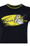 Fenerbahçe Orijinal Lisanslı Sıfır Yaka Lacivert T-Shirt + Bileklik Set Hediyelik Ahşap Kutulu