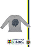 Fenerbahçe Orijinal Lisanslı Yaldızlı Fb Logo Gri Çocuk Sweat