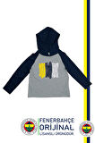 Fenerbahçe Orijinal Lisanslı Kapüşonlu Lacivert Gri Çocuk Sweat