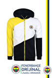 Fenerbahçe Orijinal Lisanslı Polar Sarı Lacivert  Kapüşonlu Sweat