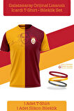 Galatasaray Orijinal Lisanslı İcardi Taraftar T-Shirt + Bileklik Set Hediyelik Ahşap Kutulu