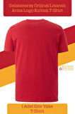 Galatasaray Orijinal Lisanslı Arma T-Shirt + Şal Kaşkol Set Hediyelik Ahşap Kutulu