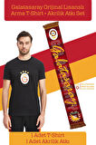 Galatasaray Orijinal Lisanslı Arma T-Shirt + Şal Kaşkol Set Hediyelik Ahşap Kutulu