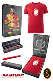 Galatasaray Orijinal Lisanslı Arma T-Shirt + Uçlu Kalem Set Hediyelik Ahşap Kutulu