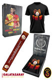 Galatasaray Orijinal Lisanslı We Are Gala T-Shirt + Şal Kaşkol Set Hediyelik Ahşap Kutulu