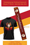 Galatasaray Orijinal Lisanslı We Are Gala T-Shirt + Şal Kaşkol Set Hediyelik Ahşap Kutulu