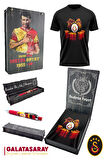 Galatasaray Orijinal Lisanslı We Are Gala T-Shirt + Uçlu Kalem Set Hediyelik Ahşap Kutulu