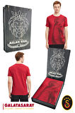 Galatasaray Orijinal Lisanslı Aslan Baskılı T-Shirt Hediyelik Ahşap Kutulu
