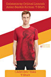 Galatasaray Orijinal Lisanslı Aslan Baskılı T-Shirt + Bileklik Set Hediyelik Ahşap Kutulu