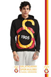 Galatasaray Orijinal Lisanslı Kapüşonlu Logo Erkek Sweat Gs Bileklik Set Ahşap Kutulu