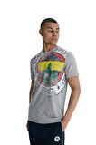Fenerbahçe Orijinal Lisanslı 6 Renk Logo Gri Tribün T-Shirt 